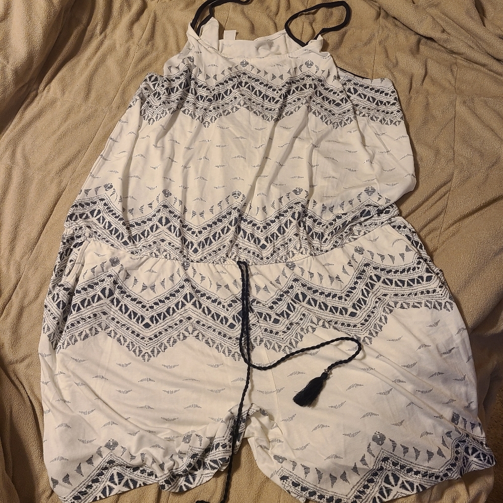 Lascana for Venus white and blue romper
